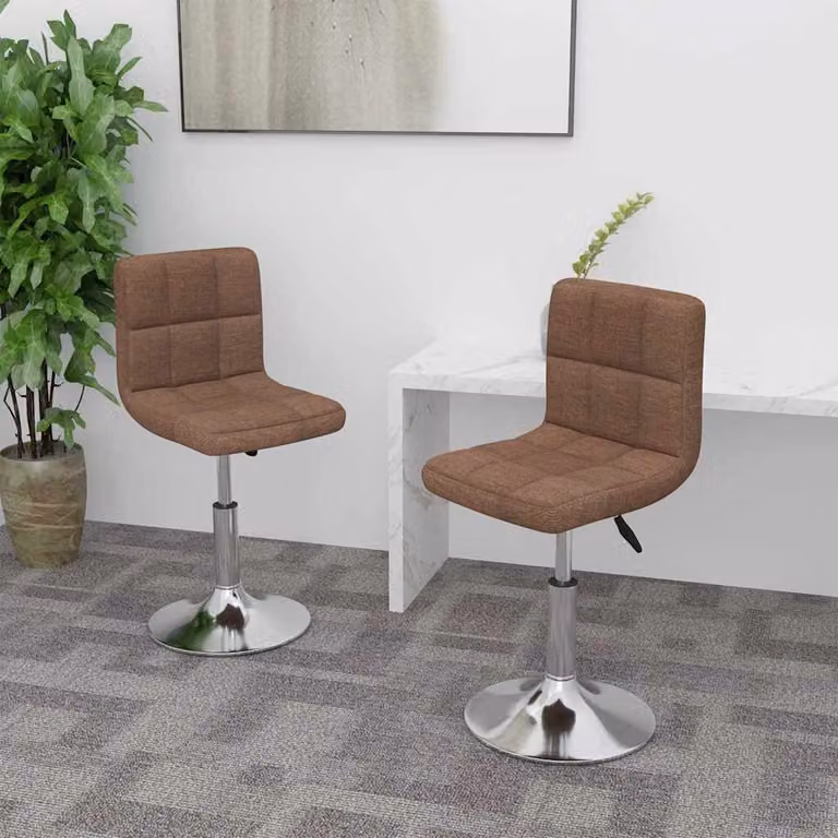 Set di 2 sedie da pranzo girevoli vidaXL in tessuto marrone con design moderno per cucina e sala da pranzo