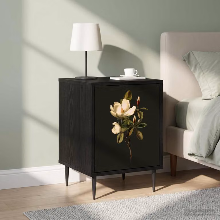 Set di 2 Armadi da Notte vidaXL BREMEN in Rovere Nero, L 36 cm x P 33 cm x H 51 cm