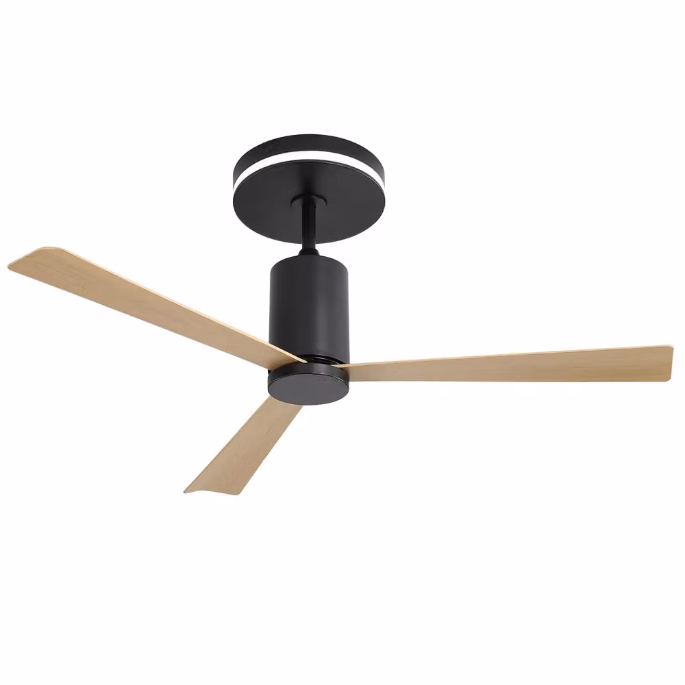 Ventilatore da soffitto Minimal con luce LED e telecomando, 3 pale in ABS, motore DC reversibile silenzioso, disponibile in nero o argento – 2