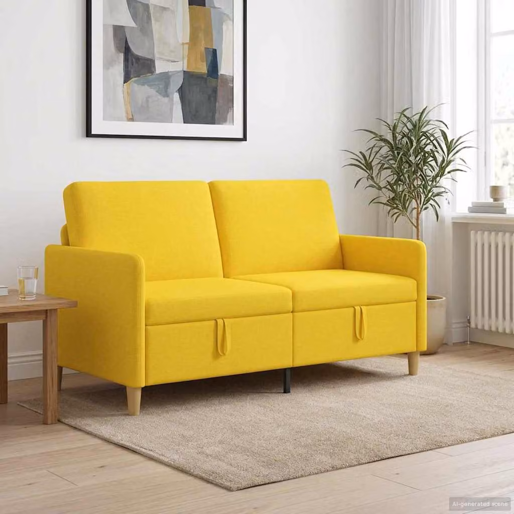 vidaXL Divano Moderno con Contenitore Giallo L/P/H: 152 x 78 x 87 cm