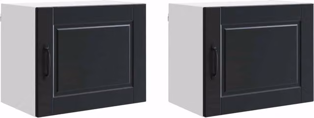 Set di 2 pensili da cucina e soggiorno HELLOSHOP26 moderni in legno composito nero opaco L 50 cm x P 31 cm x H 40 cm