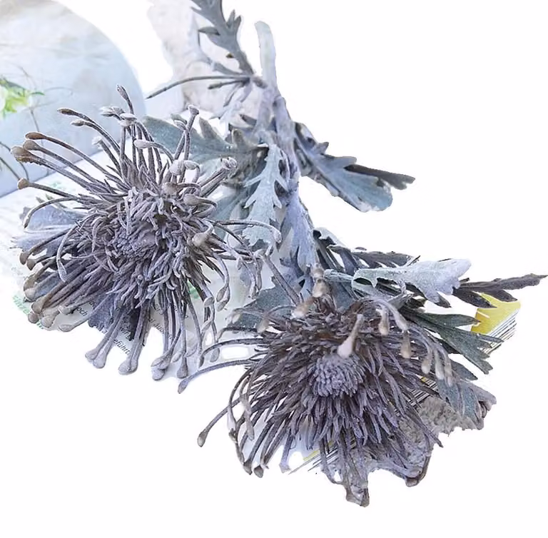 Fiori artificiali, arredamento per la casa, uso interno, GRIGIO, confezione da 3 pezzi
