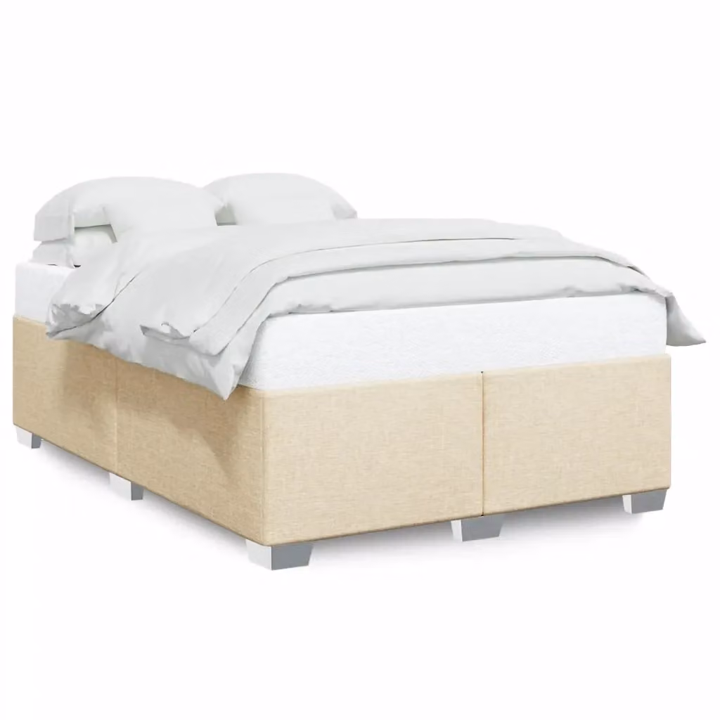 vidaXL Giroletto senza Materasso in Tessuto Beige L: 140 cm, P: 190 cm – 2