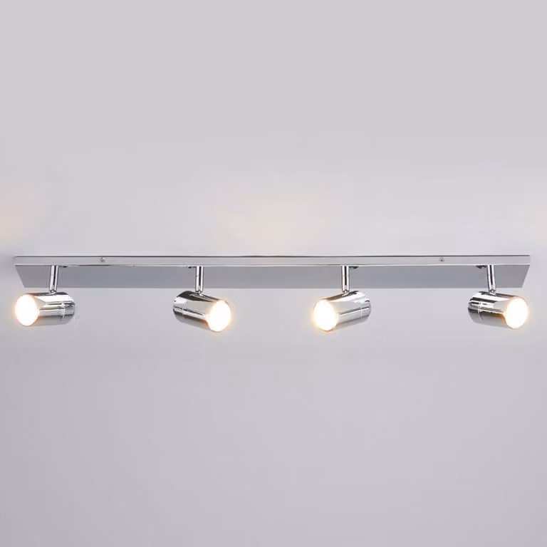 Plafoniera DEJAN Lindby, dimmerabile, Cromo / Argento, Bagno, Metallo, Moderno, Plafoniera