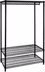 Stand appendiabiti Yes Everyday con ripiani e 24 clips, colore nero, L 90 cm x P 45 cm x H 180 cm