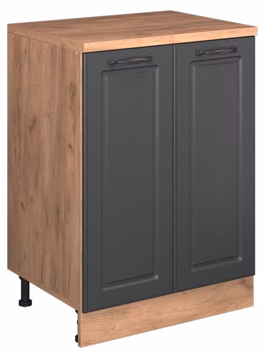 Mobile cucina sottotetto Vicco R-Line Antracite rustico 60 cm senza inclinazione con 2 ante, Model 61756