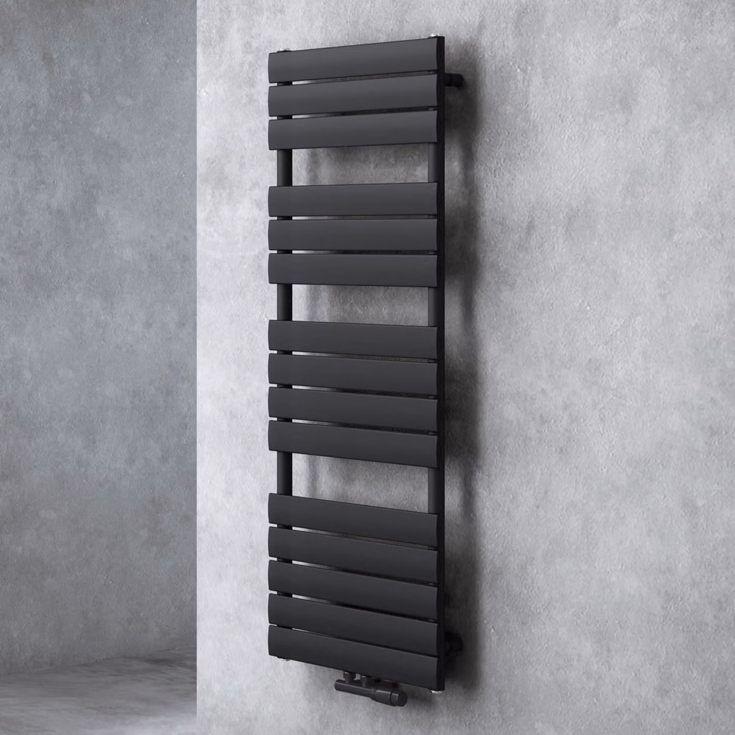 doporro Scaldasalviette 140x60cm, Radiatore Piatto Termoarredo da Bagno Riscaldamento da Acqua Calda Portasciugamani in Acciaio, Antracite