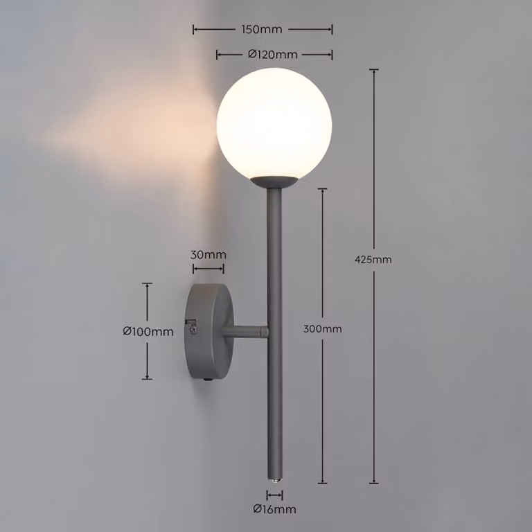Trio Lighting Applique da parete Firano, Nero, Soggiorno / Sala da pranzo, Metallo, Moderno, Applique
