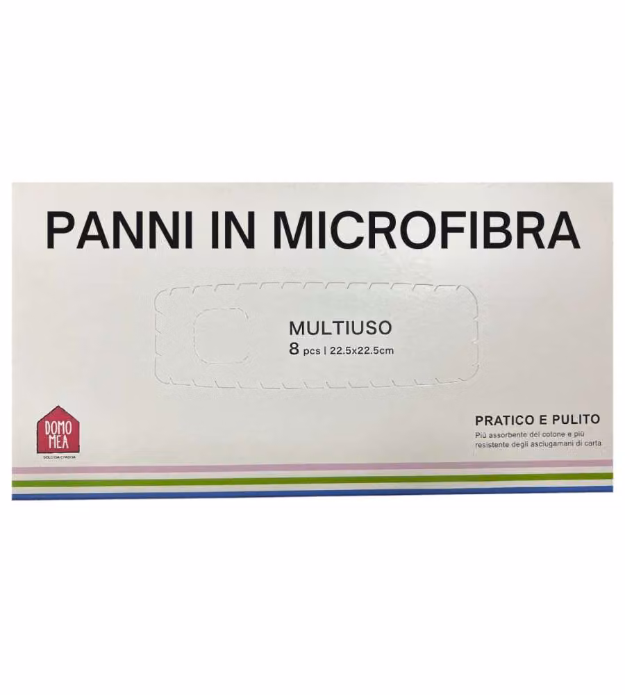 Panni in Microfibra Multiuso 8 pz - 22,5x22,5 cm