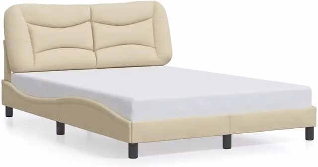 Letto matrimoniale | Letto per adulti | Giroletto senza Materasso Hvar Crema 120x200 cm Tessuto