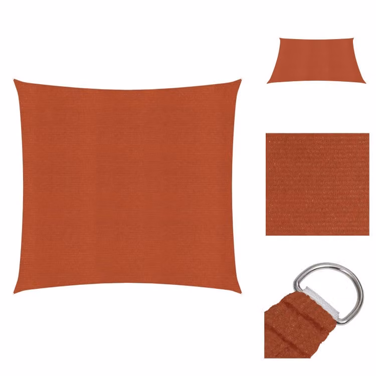 vidaXL Tenda da sole 160 g/m² rosso terracotta 6x6 m HDPE - Ombrelloni e tende da sole
