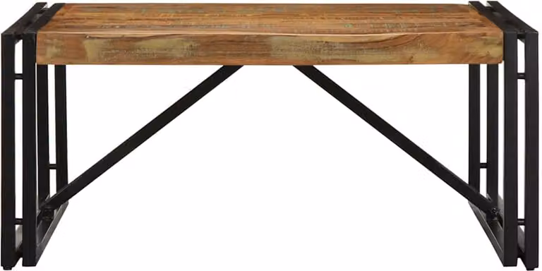 Tavolino Salotto Multicolore 80x80x35cm Legno Massello Recupero