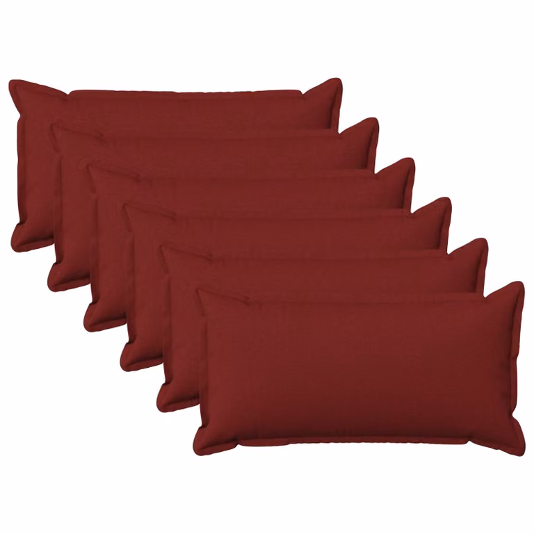 Set di 6 cuscini vidaXL HOUTEN in lino colore rosso vino con fodera lavabile