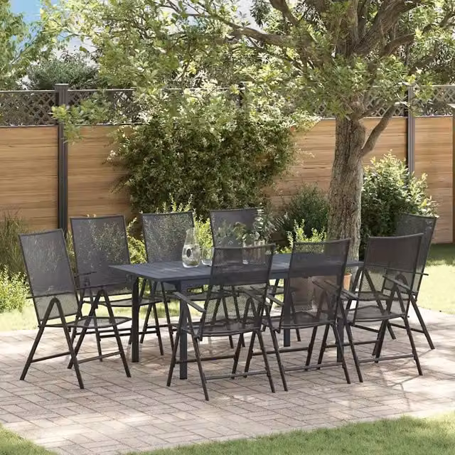 Set da Pranzo per Giardino 9 pz Antracite 3378815