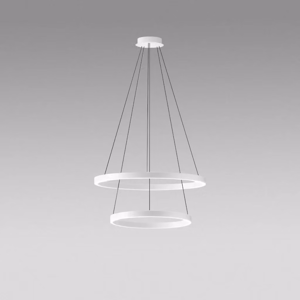Lampada a sospensione Criseide S/2P Gealuce, colore bianco, con LED integrato da 60W, 3200lm, 3000K, dimmerabile, in alluminio e silicone – 2
