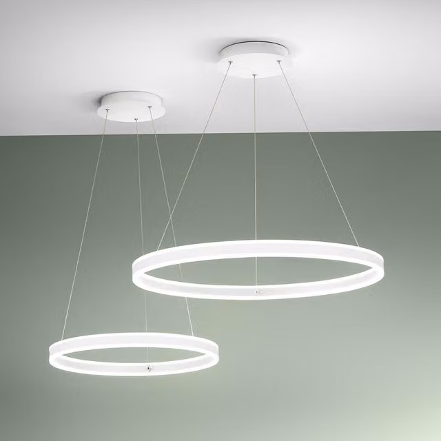 Lampada a Sospensione LED Fabas Luce Palau Dimmerabile Bianco e Oro Ø60cm – 2
