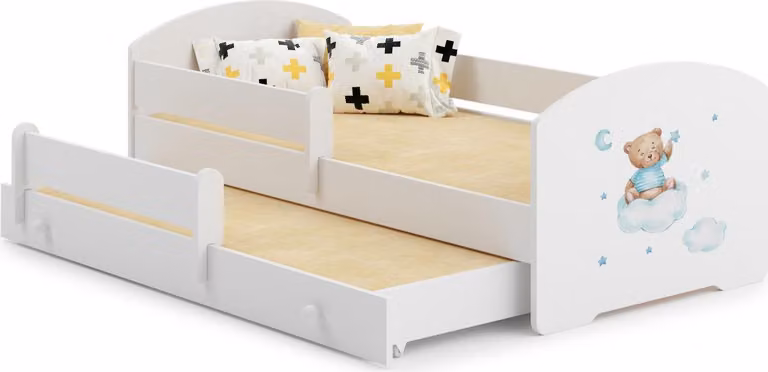 Letto matrimoniale Luk 160x80 - Orso blu