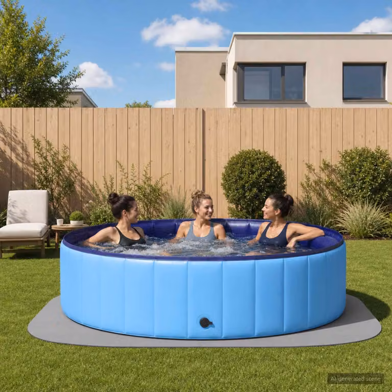 Tappetino protettivo per piscina, 36 pezzi, diametro 350 cm, rotondo, in schiuma EVA, colore grigio