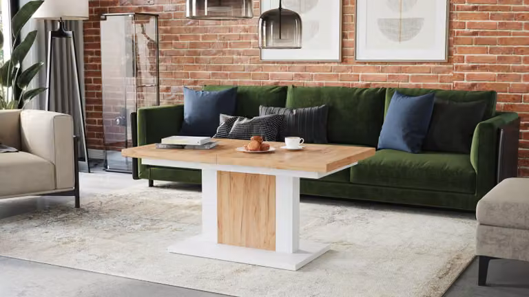 Tavolino da salotto di design Orion, regolabile in altezza in continuo, allungabile da 120 a 180 cm, tavolo da pranzo