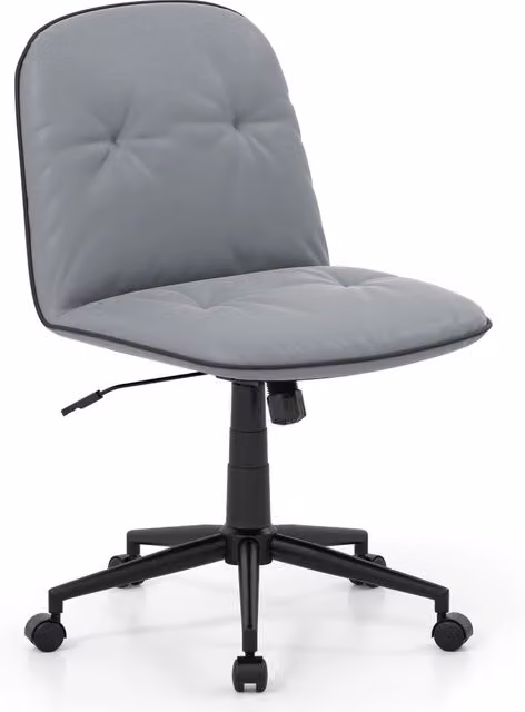 Sedia da ufficio girevole DESIGN IN in ecopelle grigia con funzione dondolo e ruote scorrevoli
