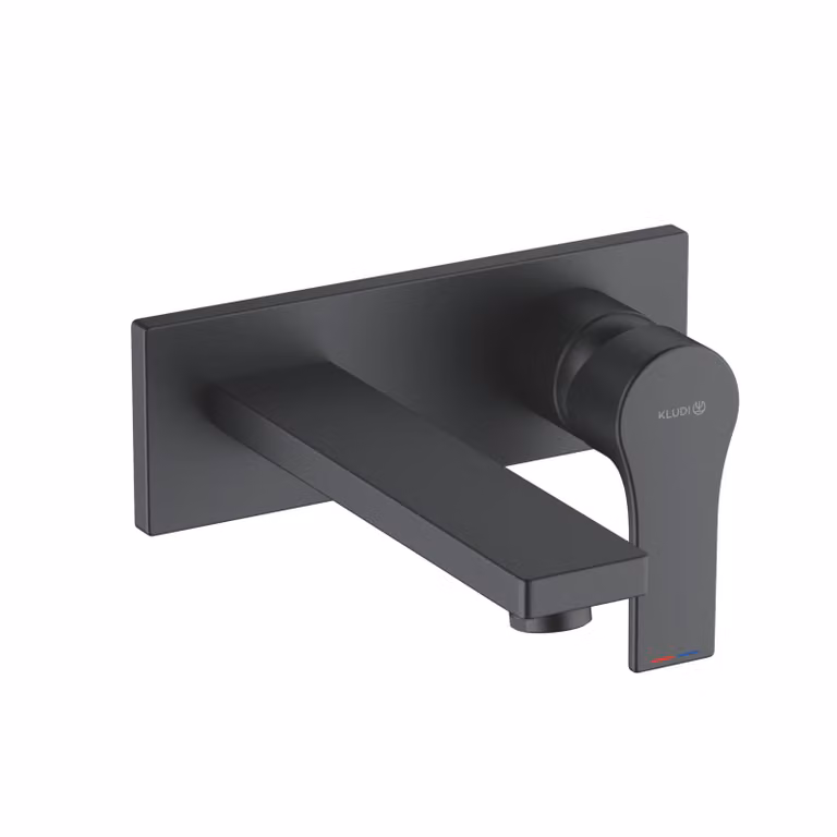 KLUDI ZENTA SL Mitigeur monocommandé mural encastré pour lavabo à deux trous, saillie 180mm, rosace monobloc, 482473965, 482473965
