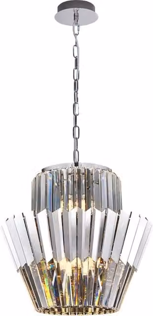 Lampadario cristallo glamour cromato Donna 9xE14 40W Milagro
