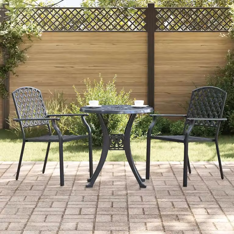 Set di 2 sedie da giardino vidaXL in acciaio antracite impilabili con braccioli