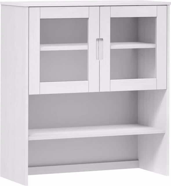 Piano Credenza | Madia | Buffet da pranzo | Armadio da pranzo MOLDE Bianco 90x35x100 cm Legno Massello di Pino