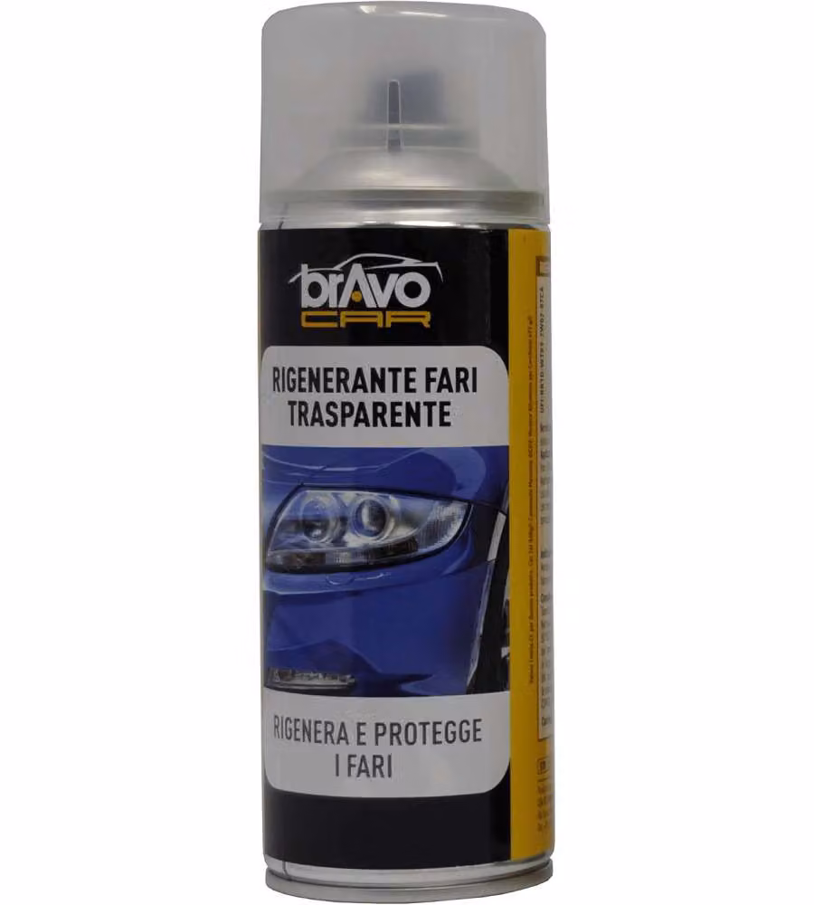 Bravocar Vernice Trasparente Rigenerante Fari 400ml Alta Brillantezza