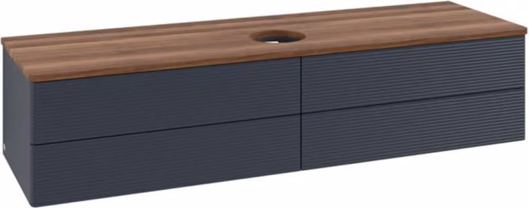 V&B Mobiletto con struttura frontale - illuminazione Antao 160x50cm, WBP-colore w. wal, md bl. m Lac