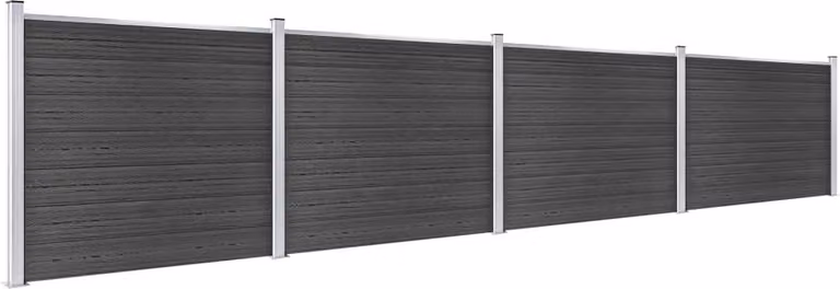 Set di elementi di recinzione WPC 699x146 cm grigio