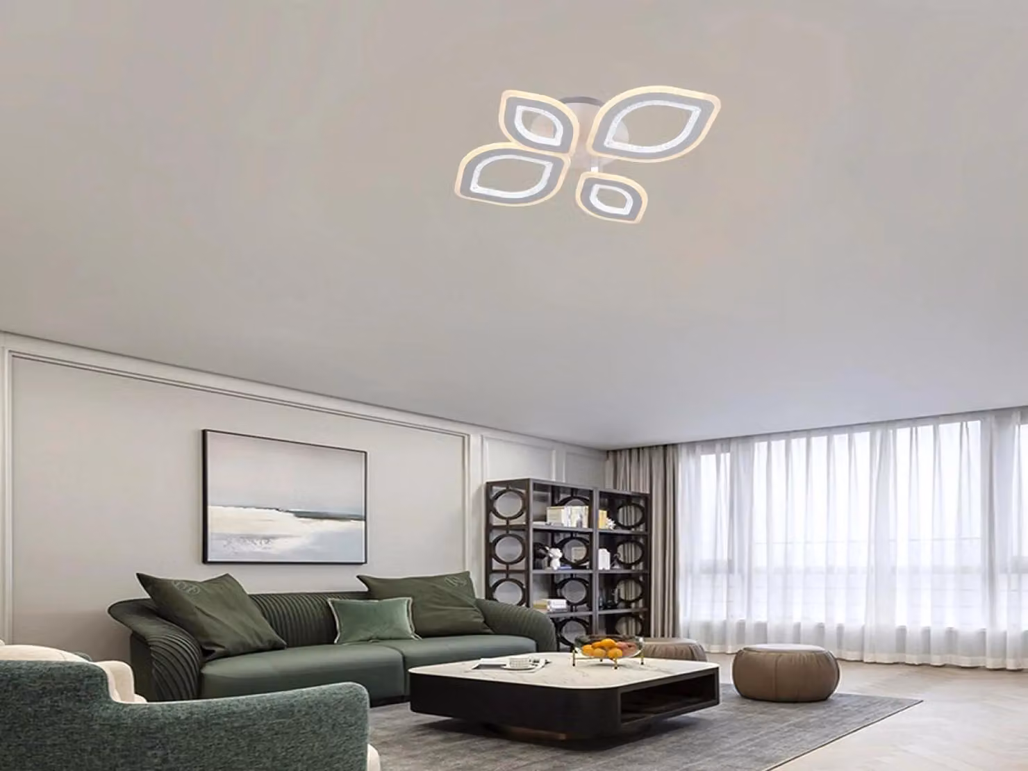 Lampada a soffitto a LED con telecomando, 95W - J3348/W
