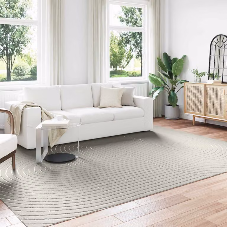 vidaXL Tappeto Moderno PALMERAS Verde in Poliestere per Interno ed Esterno L: 340 cm, P: 240 cm