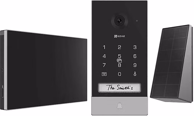 Videocitofono Ezviz EP7 con monitor touch da 7 pollici, risoluzione 2K, visione notturna e pannello solare incluso, colori Black e Grey – 1
