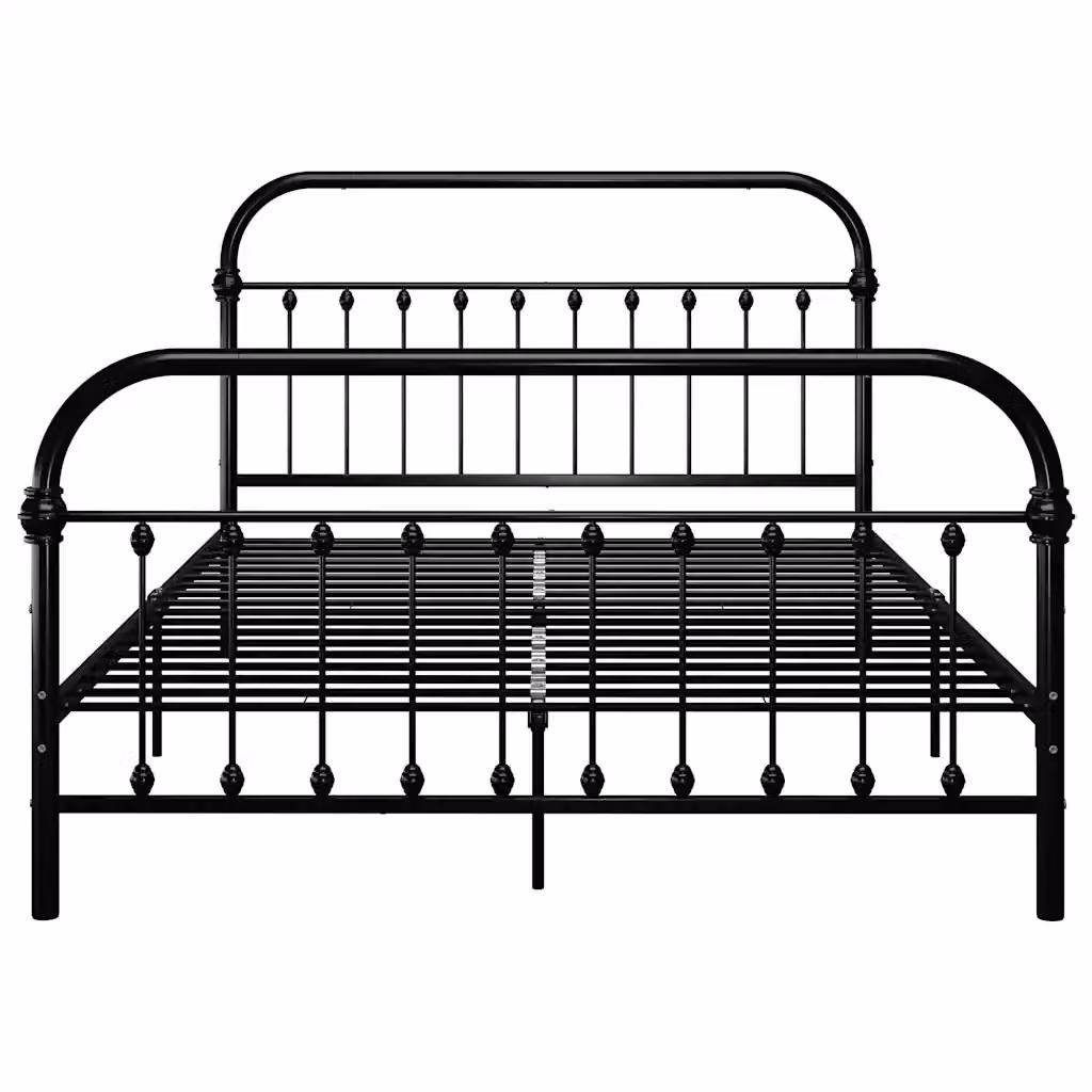 Letto con struttura in metallo nero stile industrial vidaXL L/P: 160 x 200 cm – 2