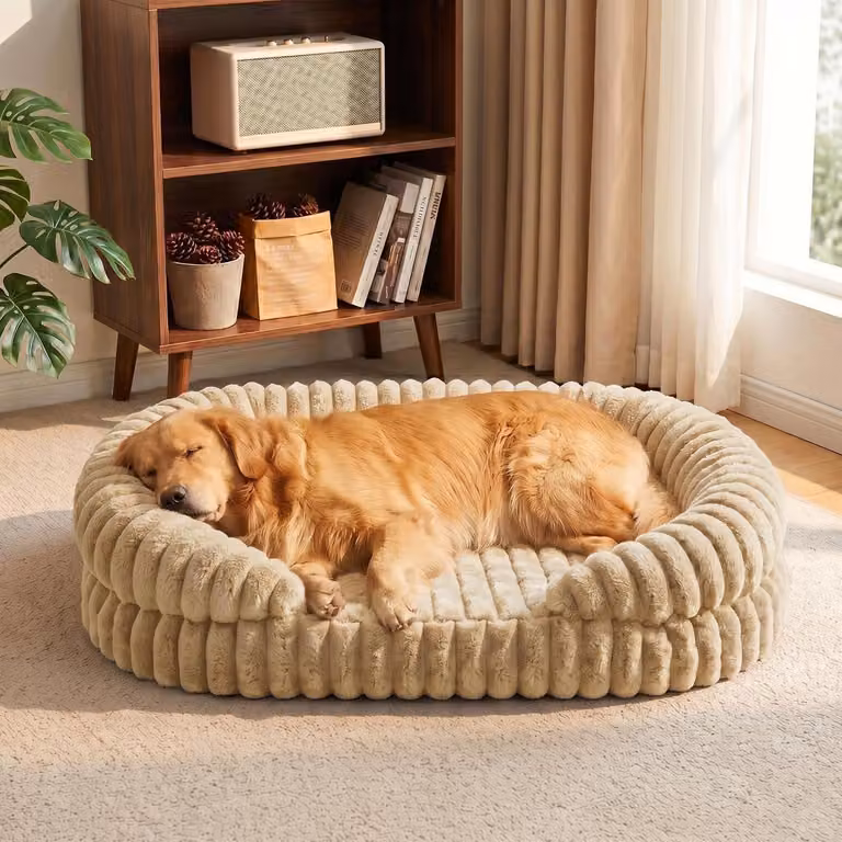 Cuccia ortopedica per cani, grande, adatta a cani di grossa taglia, dimensioni 123x90 cm, colore marrone, con rivestimento removibile e lavabile