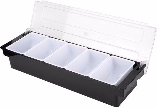 Contenitore in plastica per erbe aromatiche, con coperchio trasparente e maniglie, adatto per frutta e verdura, e utilizzabile come contenitore multifunzionale.