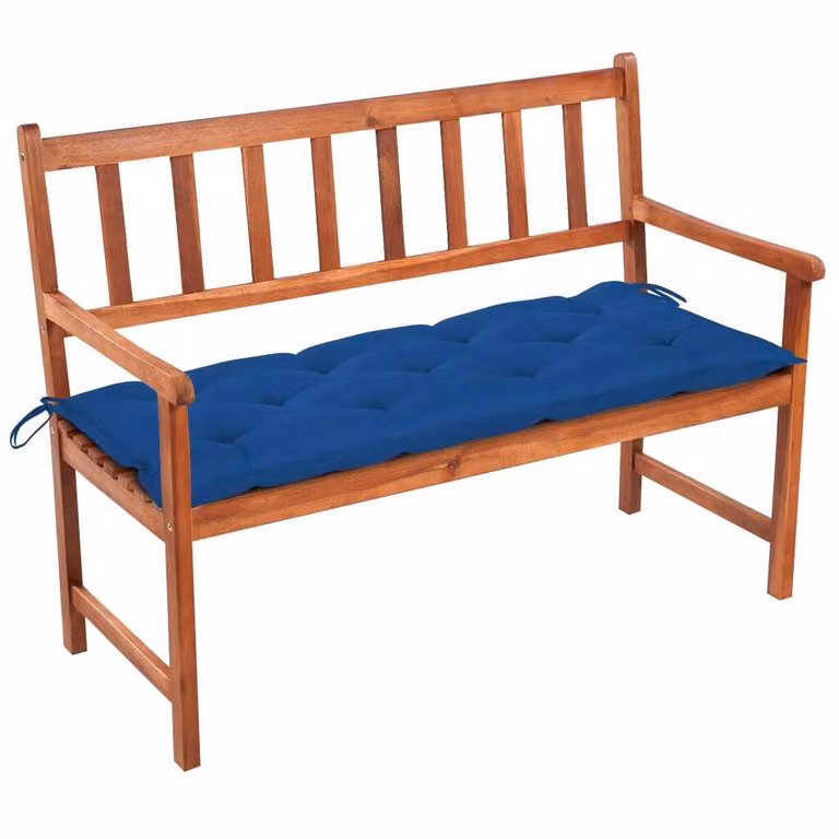 Panchina da giardino con cuscino 120 cm in legno massiccio di acacia