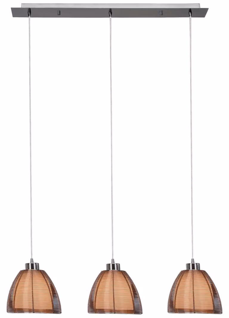 Lampada BRILLIANT Lampada a sospensione Relax 3flg bronzo/cromo | 3x A60, E27, 60W, g.f. Lampade standard n. ent. | Altezza regolabile / cavo accorciabile | Adatta per lampade LED
