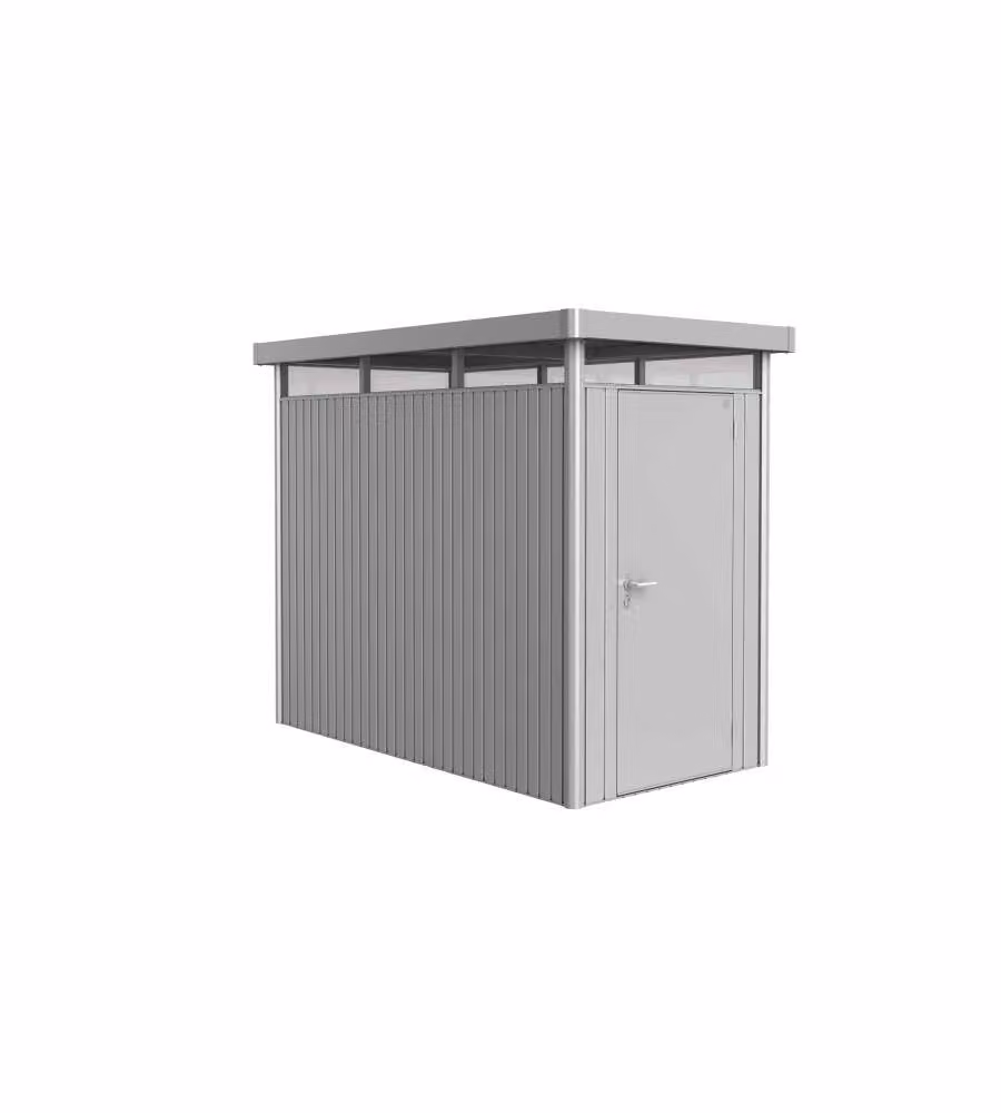 Casetta HighLine Misura HS argento metallizzato, porta standard per parete laterale corta
