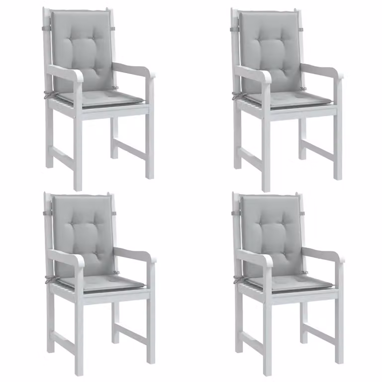 Set di 4 cuscini per sedia vidaXL in poliestere grigio mélange, antiscivolo e resistente ai raggi UV, L 100 cm x P 50 cm x H 4 cm