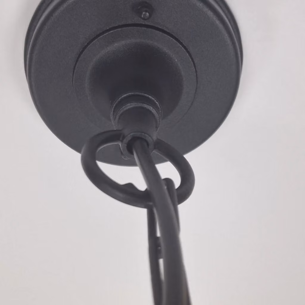 Lampada a sospensione esterna Elstead Chapel Mini in metallo nero con vetro trasparente e attacco E27 – 2