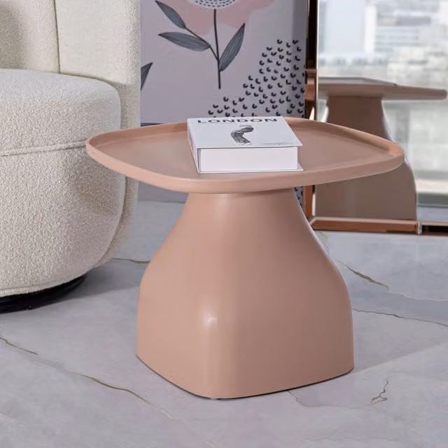 Inhamb Tavolino da Salotto Moderno Rosa per Interno ed Esterno L/P/H: 48 x 48 x 38 cm
