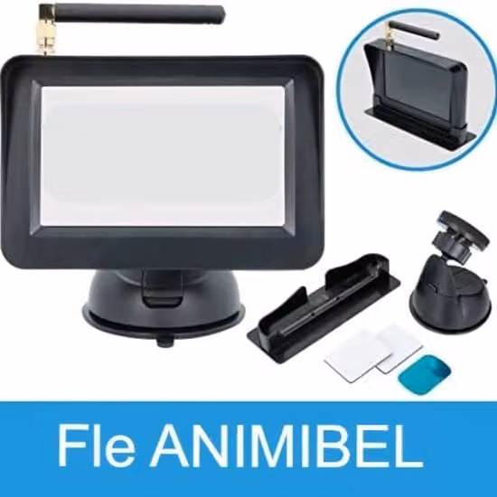 Sistema di parcheggio senza fili con camera di retrovisione e sensori Bluetooth, colore nero