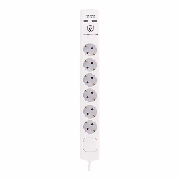 Ciabatta elettrica con 6 prese e interruttore TM Electron 230 V