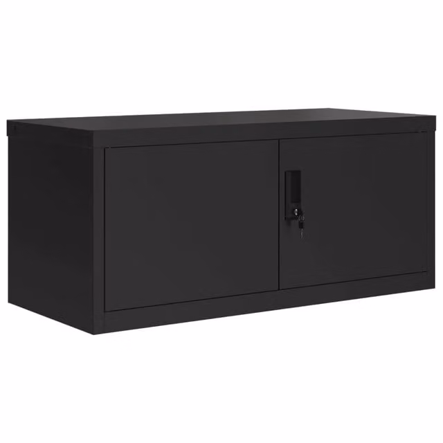 Armadio Classificatore in Acciaio Nero con Ante a Battente e Serratura DESIGN IN L: 90 cm, P: 40 cm, H: 40 cm