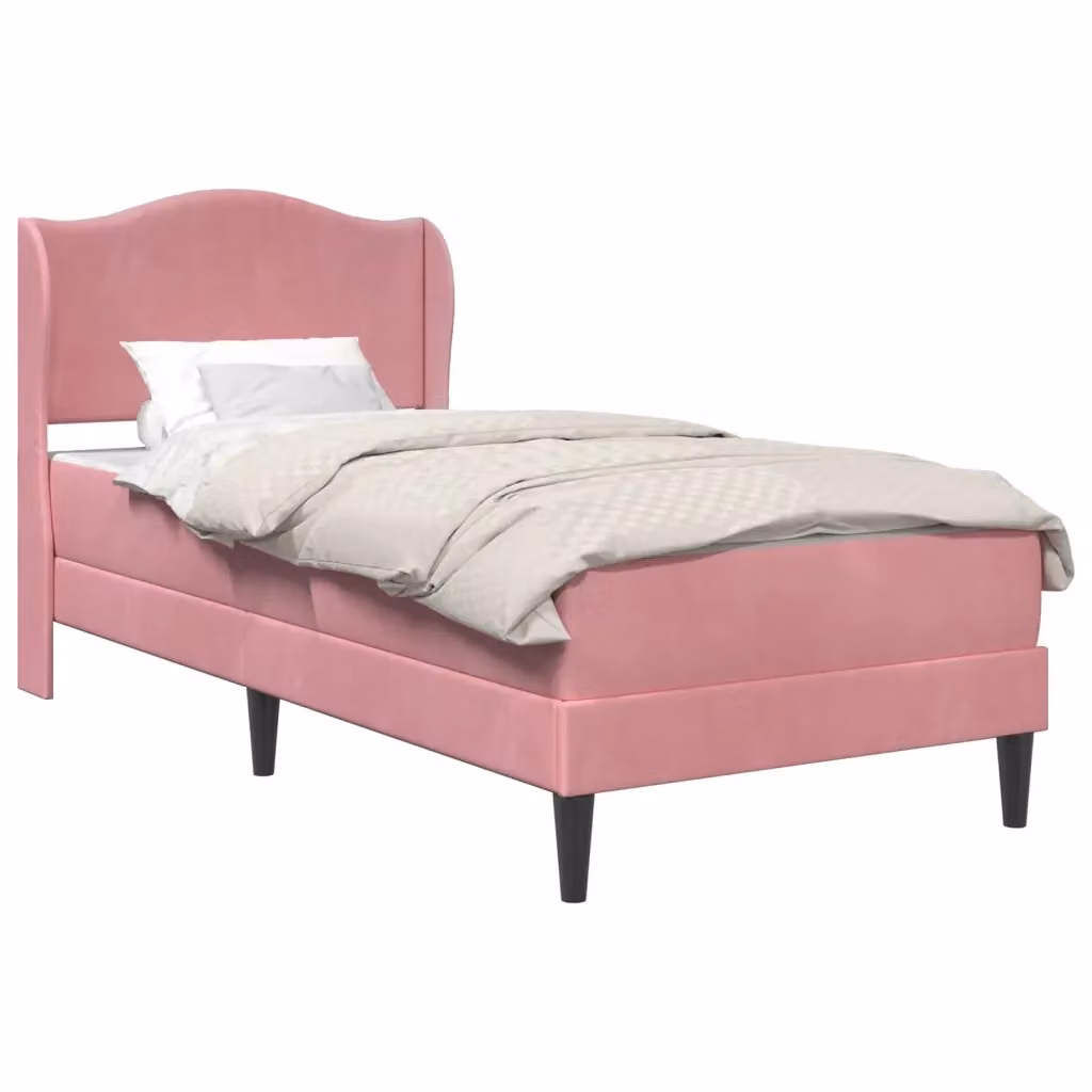 Struttura del letto con testiera in velluto rosa vidaXL L/P/H: 202 x 100 x 104 cm – 2