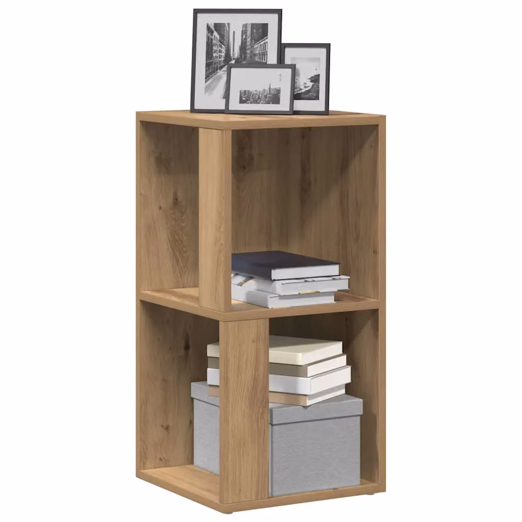 Mobile Angolare vidaXL Rovere Artigianale Marrone con Ripiani in MDF L/P/H: 33 x 33 x 67 cm