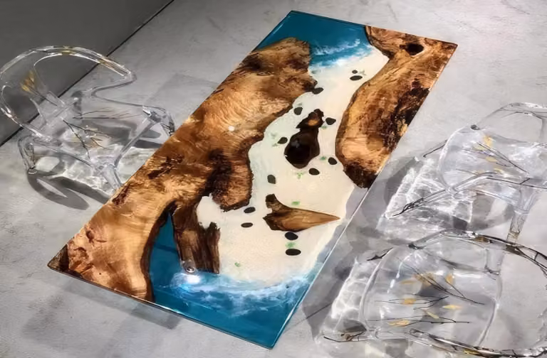 Moderner Epoxidtisch Luxuriöse Harztische Stilvolle Esszimmermöbel