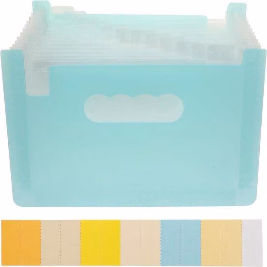 Portacarte blu A5 con organizer